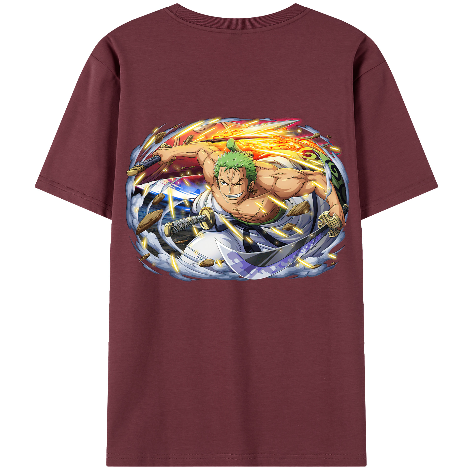 ワンピース ロロノア・ゾロ ONE PIECE Roronoa Zoro 綿100％半袖Tシャツ（背面プリント）
